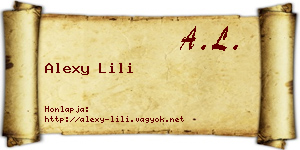 Alexy Lili névjegykártya