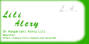 lili alexy business card